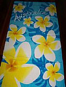 FRANGIPANI-AUSTRALIA-SPECIAL-TOWEL-XL-AQUA-BLUE-NEW